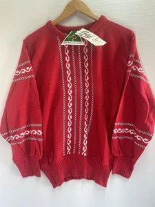 Vintage Styleknit Australia Women’s Pullover Jumper Red White Crop New Size 18 - Picture 1 of 13