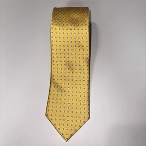 LAURANT BENNET MENS TIE GOLD YELLOW CHECK PAISLEY DESIGN 3.25X58 NECKTIE NEW - Picture 1 of 7