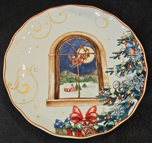 Williams Sonoma ’Twas the Night Before Christmas Window Dinner Plate – EUC - Picture 1 of 3