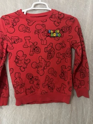Super Mario Youth Large Sweatshirt Embroidered Patch "Super Mario" On Front - Image 1 of 4