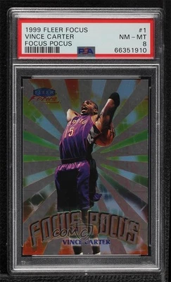 1999-00 Fleer Focus Focus Pocus Vince Carter #1FP PSA 8 HOF - Image 1 of 2