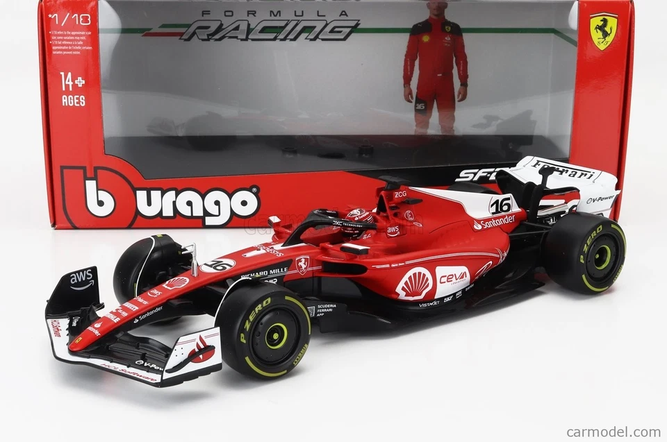 Bburago 1 18 F1 Diecast Car Ferrari SF-23 2023 Las Vegas Charles Leclerc