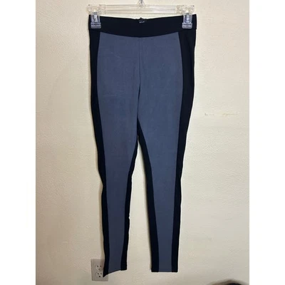 HUE Blocked Microsuede 紧身裤黑色灰色色块 — 第 1/4 张图片