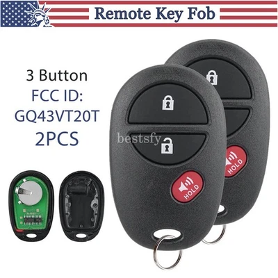 2 For 2006 2007 2008 2009 2010 Toyota Tacoma Remote Keyless Entry Car Key Fob 3B - Image 1 of 4