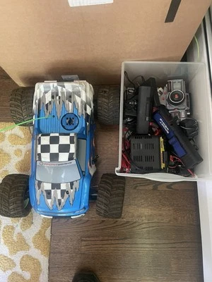 Traxxas Sportwerks 4X4 RC Truck - Blue - XL-5 ESC Brushed - Remote + Battery - Image 1 of 4