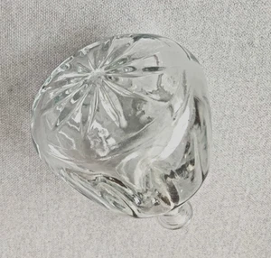 VINTAGE LARGE CLEAR GLASS STAR STARBURST RIBBED PATTERN BOTTLE VASE STOPPER - Picture 1 of 9