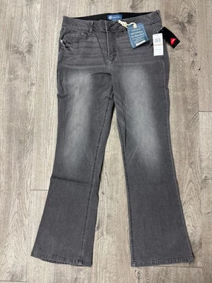 Inseam 32"  Democracy  "Ab" solution Itty Bitty  BOOTCUT  Gray  Denim size #12 - Image 1 of 2