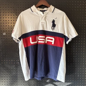 POLO RALPH LAUREN Big Pony Team USA Flagge LARGE Custom Slim Fit Polo Shirt Rugby - Bild 1 von 11