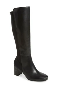NWT $560 PAUL GREEN BELMONT KNEE HIGH BOOT BLACK BLOCK COMFORT 10 (TC34) - Picture 1 of 8