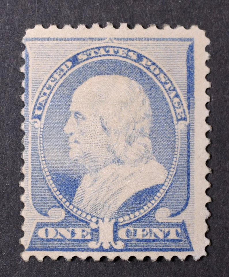 U.S. Scott # 212 1887 Regular Issue Franklin 1 Cent Stamp Mint NH Blue Gray scu - Image 1 of 1