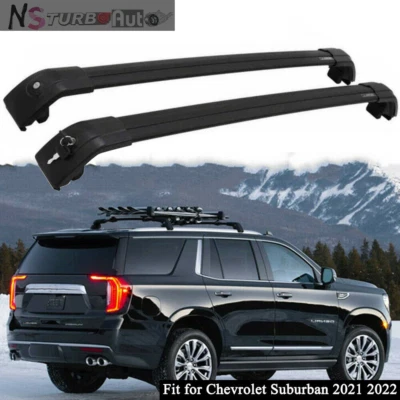 Lockable Fits for Chevrolet Suburban 2021-2023 Cross bar Crossbar Roof Rail Rack - Image 1 of 4