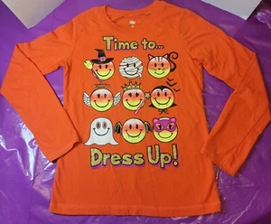 Girls Halloween Emoji Longsleeve Shirt Size M( 7-8 ) - Picture 1 of 6