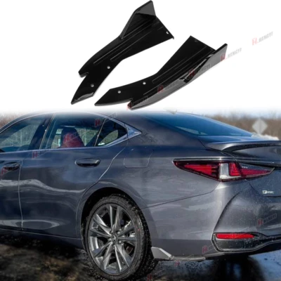 PARA 2014-2023 LEXUS ES JDM parachoques trasero delantal de esquina Spat negro brillante Foto 1 de 4