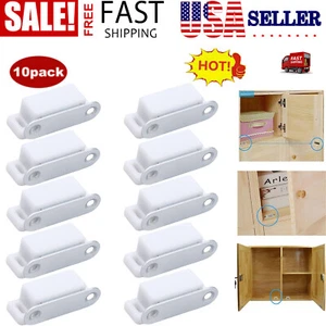 10 X Magnetic Cabinet & Door Latch/Catch White Closures Kitchen Cabinet Cupboard - Picture 1 of 12