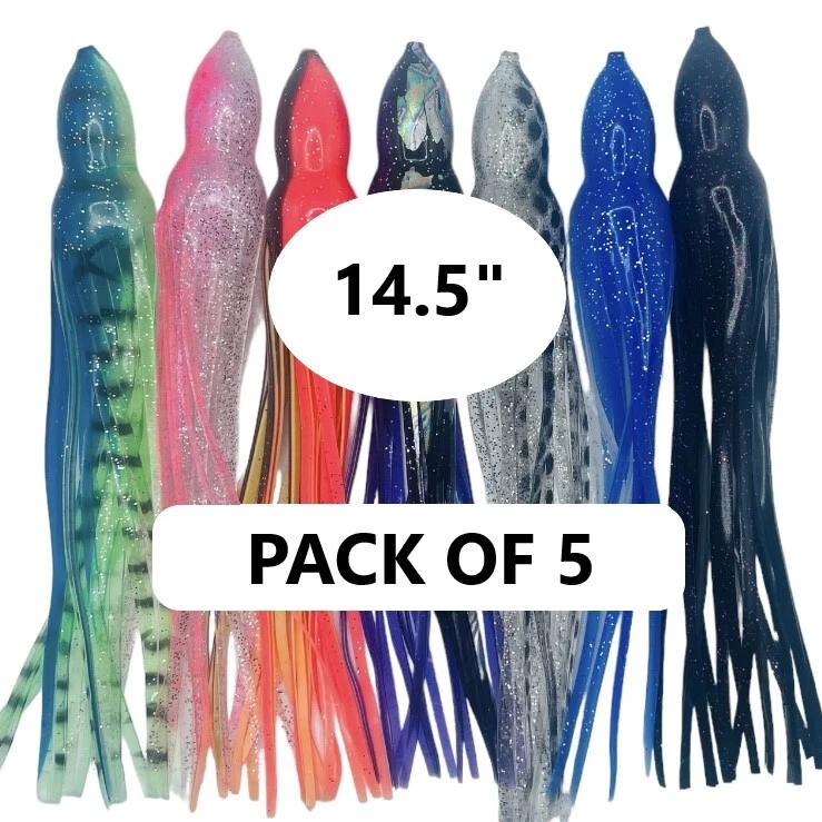 5PK DE 14.5" Faldas Pulpo para Reemplazo Señuelo Trolling y Señuelo Hacer Hágalo Usted Mismo Foto 1 de 1