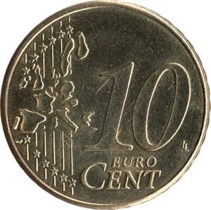 10 Cent Kursmünze des Jahres 2002 aus Belgien (Stempelglanz) - Bild 1 von 3