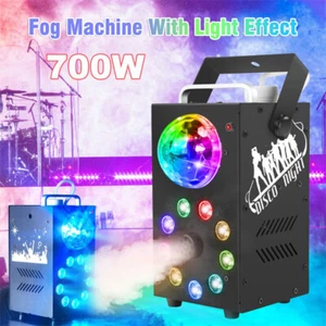 Fog Machine Smoke Machine with Disco Ball Light and 9 LED Lights 700W Fog Effect - Picture 1 of 13