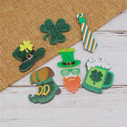 6Pcs Green Acrylic St. Patrick's Day Style Charms Pendant For Necklace Earrings