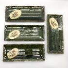 Japanese Sushi Serving Small Plates Ceramic Green Side Dish Lot 4 MADE JAPAN NIB