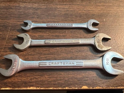 Lot Of 3 Open End Craftsman Wrenches 19/32-11/16 1/2-9/16 3/8-7/16 FORGED IN USA • 12.34€