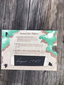 Vintage Cliftons Document From Old Scrapbook August 1947 - Picture 1 of 4