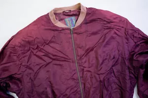 Vintage Bomber Jacke College Jacket Top Baseball Glanz Shiny Silk Seide XXL 2XL - Bild 1 von 8