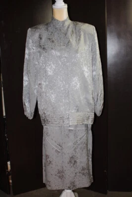 Traje de skit vintage SN STANLEY NELSON 3 piezas gris 100 % seda para mujer M (149) Foto 1 de 4