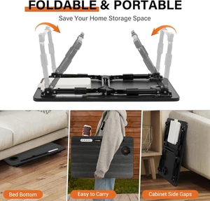 Laptop Desk for Bed Height Adjustable Lap Table with Usb/Storage Drawer/Cup Tray - Afbeelding 1 van 9
