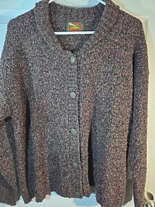 Vintage Alps Apparel Woman XL Acrylic Cardigan Brown Heather Knit - Picture 1 of 6