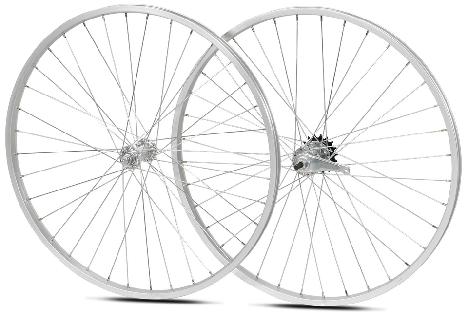 Conjunto de rodas de liga leve para bicicleta cruiser 26" cubos de aço de freio de montanha-russa raios de aço inoxidável - Imagem 1 de 3