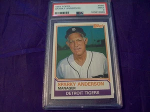 1983 TOPPS #666 SPARKY ANDERSON PSA 9 - Picture 1 of 2