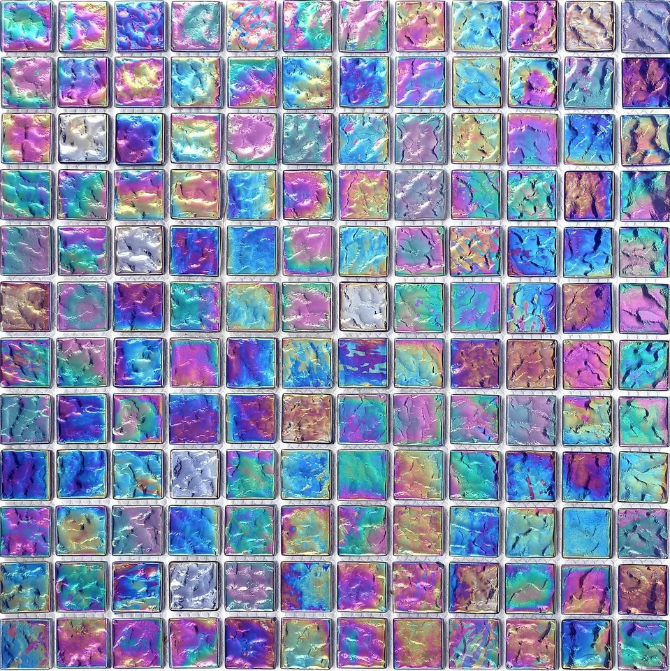 Square Metre of Pearl Iridescent Purple Glass Mosaic Tiles (MT0042 SQM) - Image 1 of 1