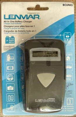 Lenmar All-in-One Universal Battery Charger BCUNI3 AA AAA Li-Ion NiMH NiCd——-11 - Image 1 of 3