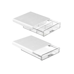2 PACK Under Desk Storage Drawers With Divider, Self 2PCS(Medium & Small) - Picture 1 of 8