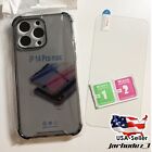 iPhone 14 Pro Max Case Clear Black and Screen Protector Bundle