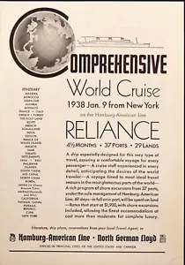 1937 Hamburg-American World Cruise North German Lloyd Vintage Print Ad - Picture 1 of 1