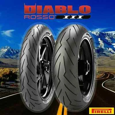 120/70-ZR17 180/55-ZR17 DIABLO ROSSO 3 COPPIA GOMME PNEUMATICI PIRELLI DOT 2025 - Imagen 1 de 4