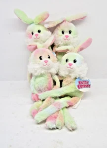 Lote de 4 Peluches Fuzzy Friends Bunny Rabbits Multicolor 16" Pascua Primavera - Imagen 1 de 4