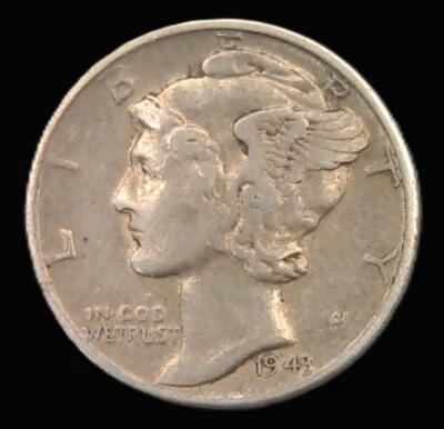 1943 D Mercury Dime 90% Silver US Coin Circulated Condition - Image 1 of 2