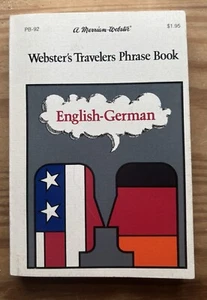 Vintage Webster Travel Phrase Book English German 1971 Pocket Size Paperback - Imagen 1 de 6