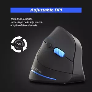 F-35A 2.4GHz Wireless Vertical 2400DPI Adjustable Optical PC Mouse - Picture 1 of 6
