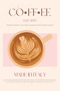 Coffee by Nazma Khokhar Giclee Art Print on Paper or Canvas Ships Free - Picture 1 of 3
