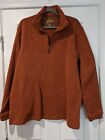 Haggar in Motion 1/4 Zip Up Long Sleeve Sweater Size XL Orange Pullover Golf EUC