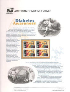 #622 34c Diabetes Stamp #3503 USPS Commemorative Stamp Panel - Picture 1 of 1