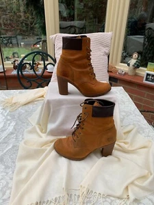 UK 6 - Timberland - Allington Heights Lace Up High Heel Boots - Classic Yellow. - Picture 1 of 14