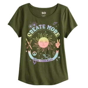Girls Size 6-6X SO Create More Make Your Mark Adaptive Sensory Graphic Tee - Picture 1 of 5