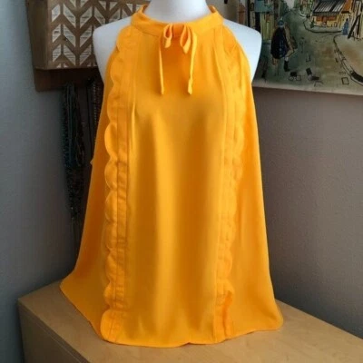Victoria Beckham for Target Scallop Trim Blouse Plus size 3X Marigold Yellow NWT - Image 1 of 4