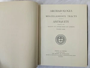 1931 ARCHAEOLOGIA MISCELLANEOUS TRACTS RELATING TO ANTIQUITY HARDBACK - Picture 1 of 9