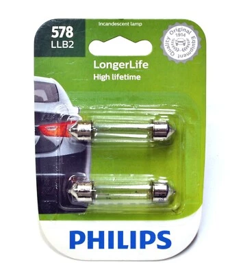 Philips LongerLife 578 12,42 W Dos bombillas maletero carga luz repuesto apto OE Foto 1 de 4