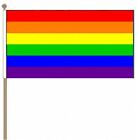 Pack Of 12 Rainbow (Lgbt) (9" X 6") Hand Waving Flags